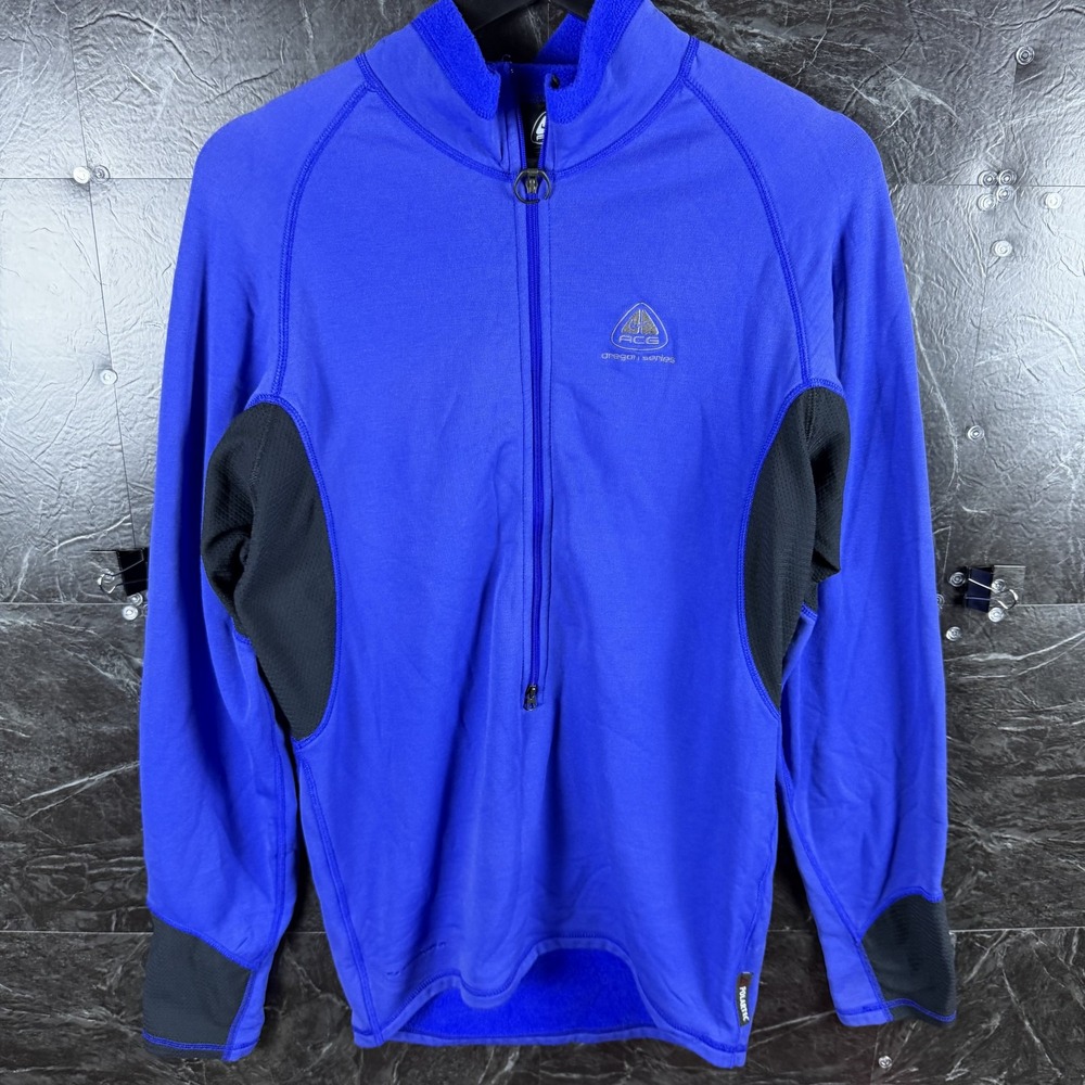 Nike ACG Men's Blue Oregon Series Polartec Quarter Running Jacket Large